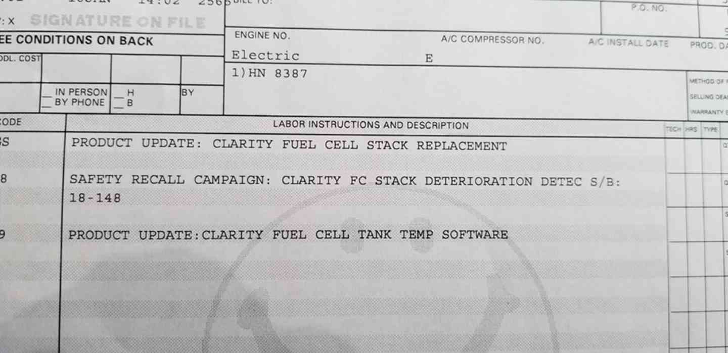 FCV degradation recall